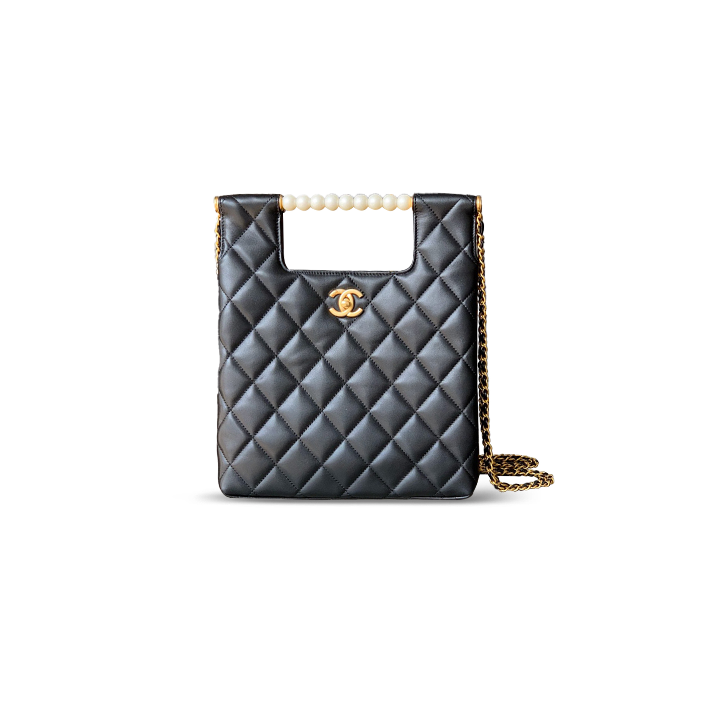 Ch*el pearl handle bag 296381 (28*24.5*9cm)